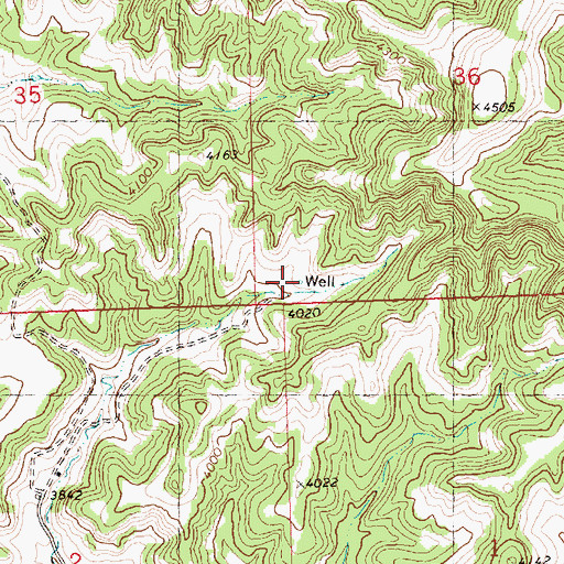 Topographic Map of 07N26E36CCCC01 Well, MT