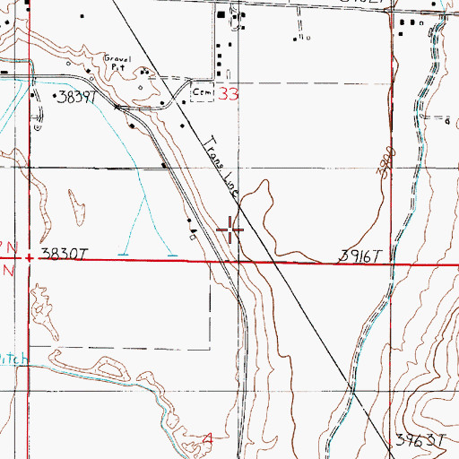 Topographic Map of 07N02E33CDDA01 Well, MT