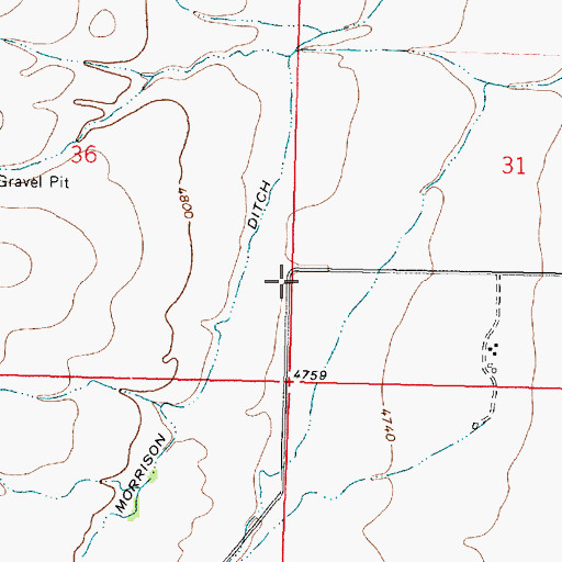 Topographic Map of 07N09W31CCBB01 Well, MT