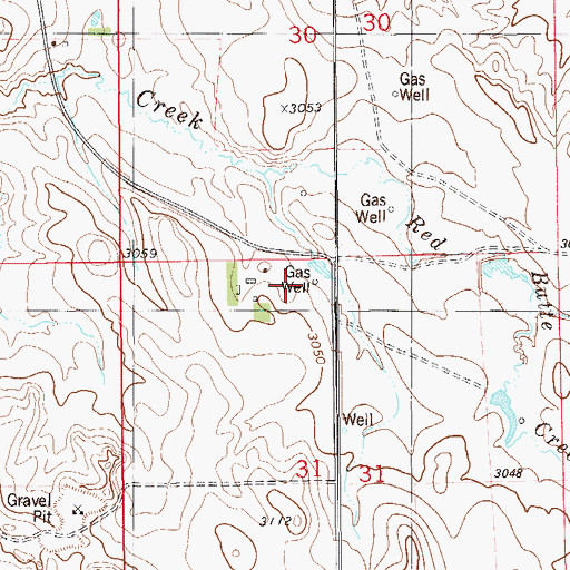 Topographic Map of 07N60E31BA__01 Well, MT