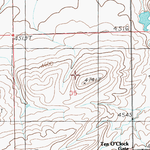 Topographic Map of 08N15E35BDDD01 Well, MT