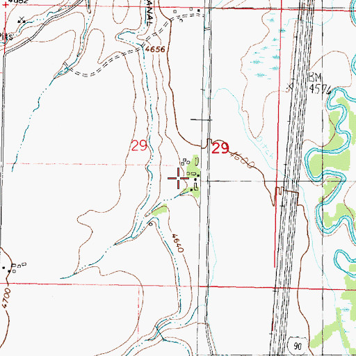 Topographic Map of 07N09W29DB__01 Well, MT