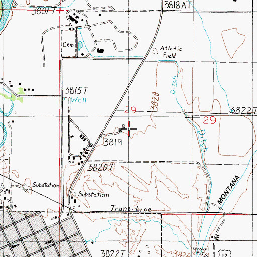 Topographic Map of 07N02E29CA__02 Well, MT