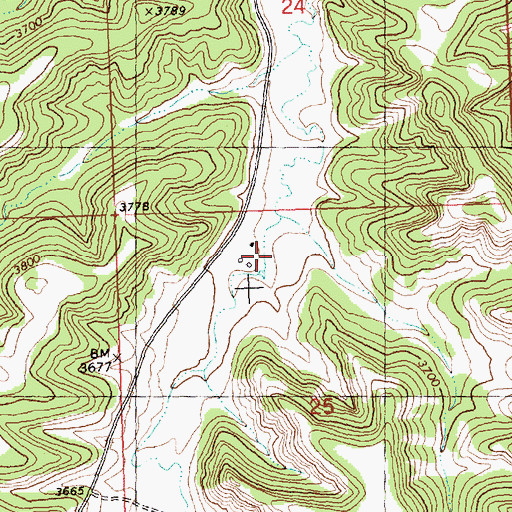 Topographic Map of 07N27E25BABD01 Well, MT