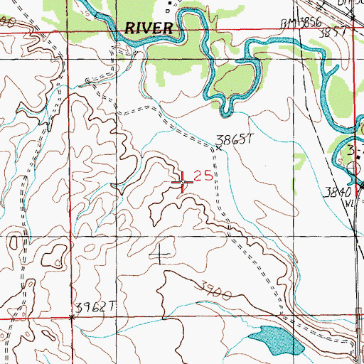 Topographic Map of 07N17E25____01 Well, MT