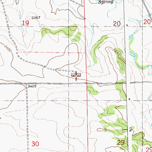 Topographic Map of 07N25E19DDDA01 Well, MT