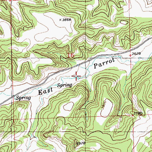 Topographic Map of 07N27E16DBC_01 Spring, MT