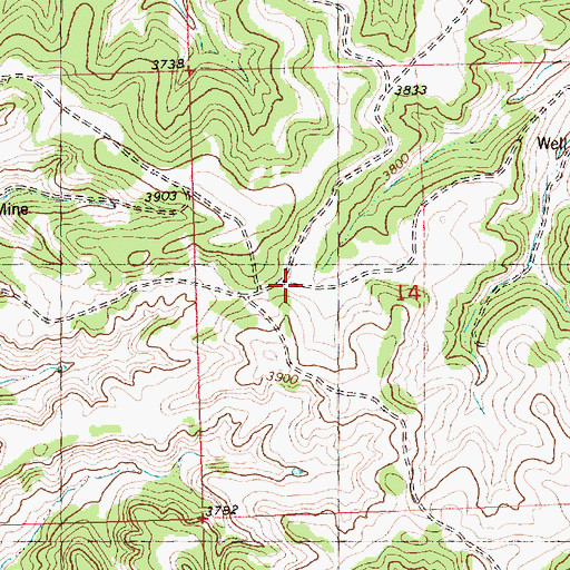 Topographic Map of 07N26E14BCDD01 Well, MT