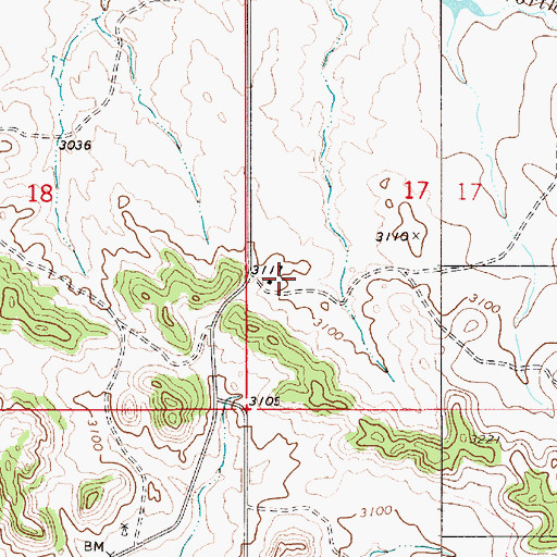 Topographic Map of 07N54E28A___02 Well, MT