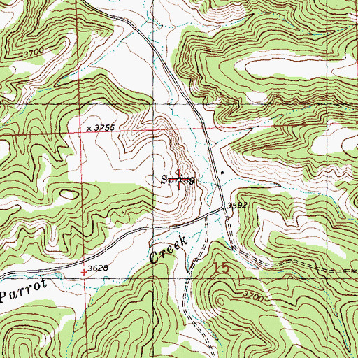 Topographic Map of 07N27E15BAD_01 Spring, MT