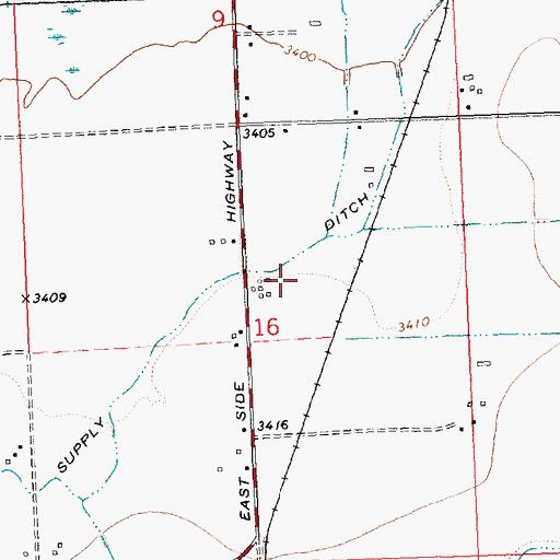 Topographic Map of 07N20W16AC__01 Well, MT