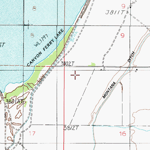 Topographic Map of 07N02E16BB__01 Well, MT