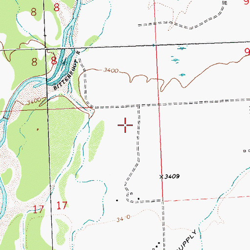 Topographic Map of 07N20W17AA__01 Well, MT