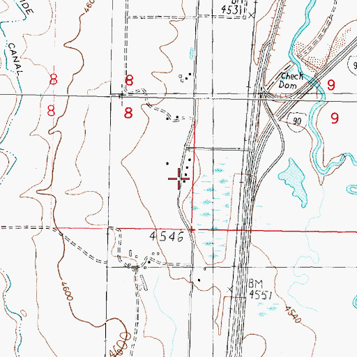 Topographic Map of 07N09W08DDAD01 Well, MT