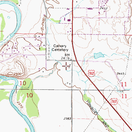 Topographic Map of 07N47E10ADAA01 Well, MT