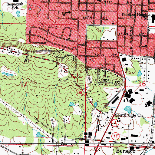 Topographic Map of Confederate Memorial Park, AR