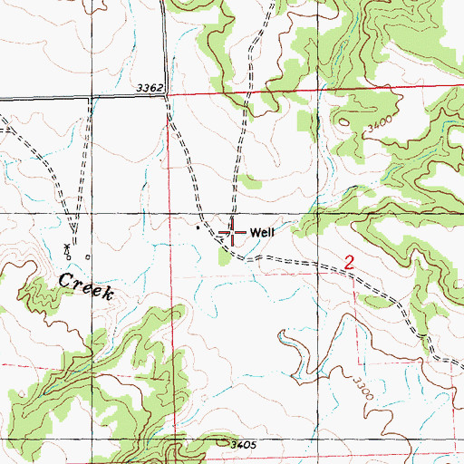 Topographic Map of 07N24E02BCDA01 Well, MT