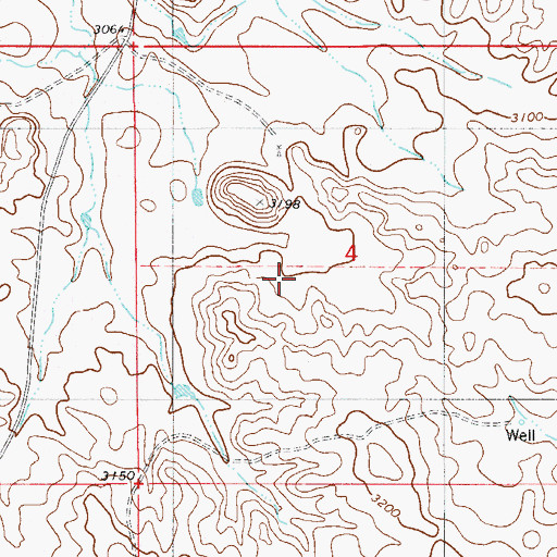 Topographic Map of 07N54E04CCAC01 Well, MT