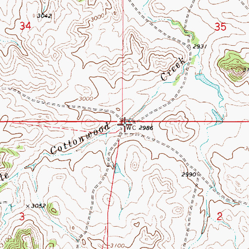 Topographic Map of 07N50E02BBBB01 Well, MT