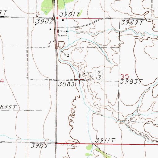 Topographic Map of 08N02E35BCDD01 Well, MT