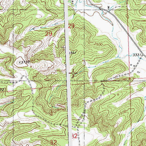 Topographic Map of 08N27E29DCC_01 Spring, MT