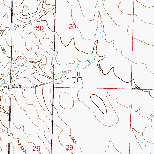 Topographic Map of 08N38E20DC__01 Well, MT