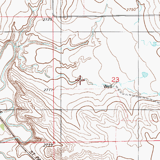 Topographic Map of 08N57E23DB__01 Well, MT