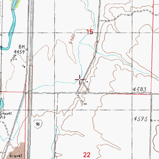 Topographic Map of 08N09W15CDDA01 Well, MT