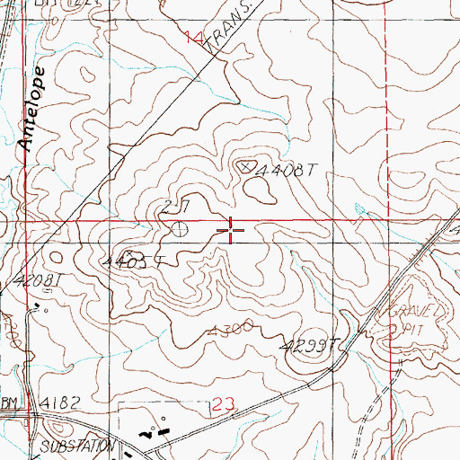 Topographic Map of 08N15E23AAAA01 Well, MT