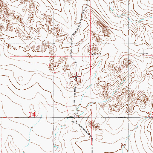 Topographic Map of 08N57E14DA__01 Well, MT
