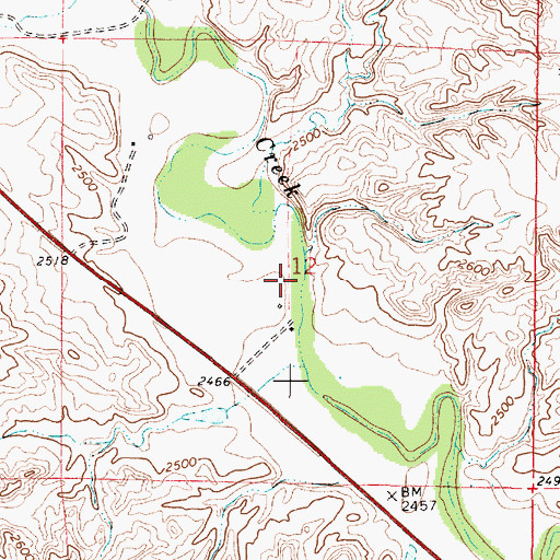 Topographic Map of 08N46E12CAA_01 Well, MT