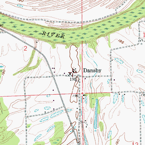 Topographic Map of Danford School (historical), AR