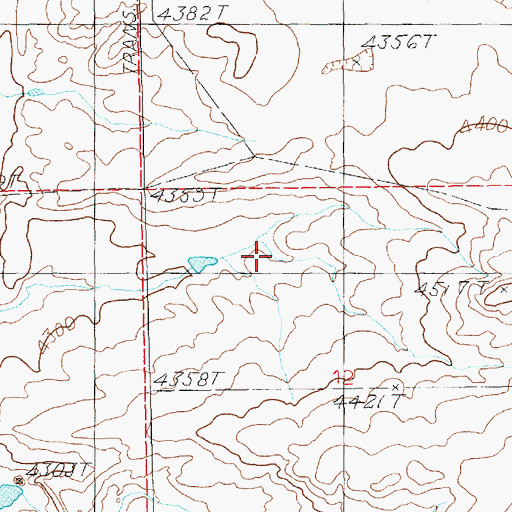 Topographic Map of 08N15E12ABDB01 Well, MT