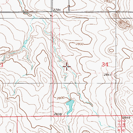 Topographic Map of 08N57E12BA__01 Well, MT