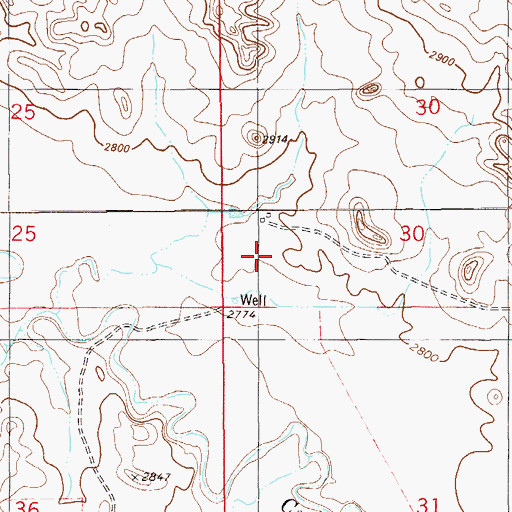 Topographic Map of 09N58E30CC__01 Well, MT