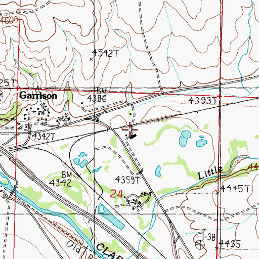 Topographic Map of 09N10W24ABCD01 Well, MT