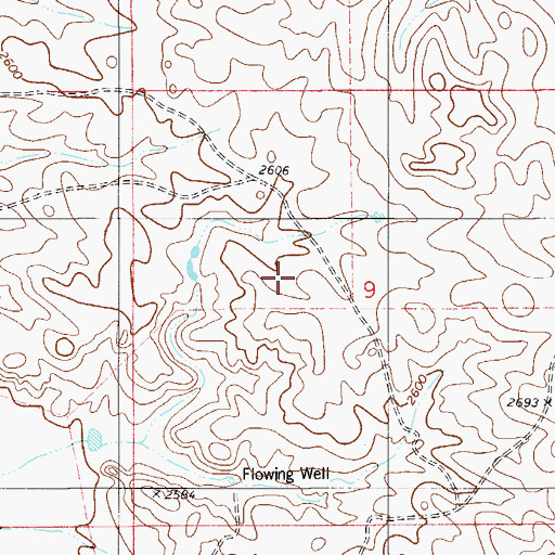 Topographic Map of 09N55E09BD__01 Well, MT