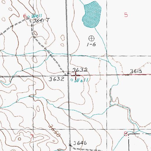 Topographic Map of 09N24E08BBBD01 Well, MT
