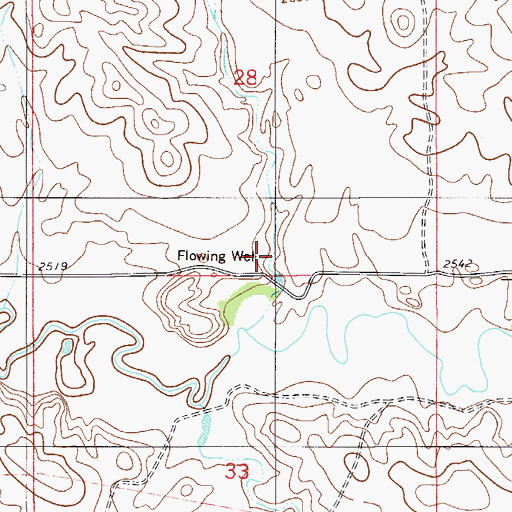 Topographic Map of 10N55E28DCCC01 Well, MT