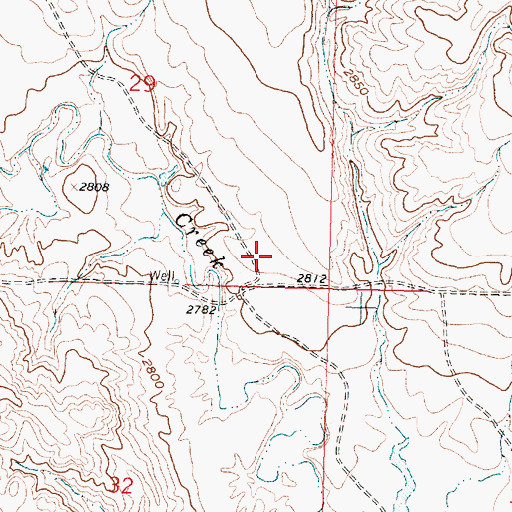 Topographic Map of 10N36E29DDC_01 Well, MT