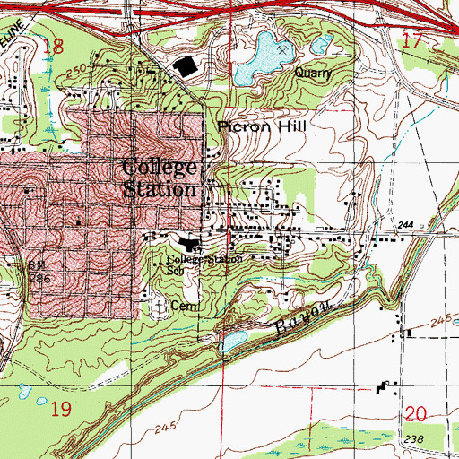 Topographic Map of Mount Nebo Church, AR