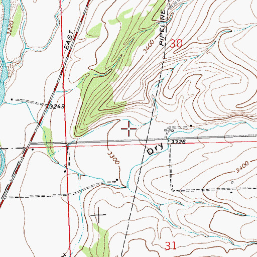 Topographic Map of 10N19W30CD__01 Spring, MT