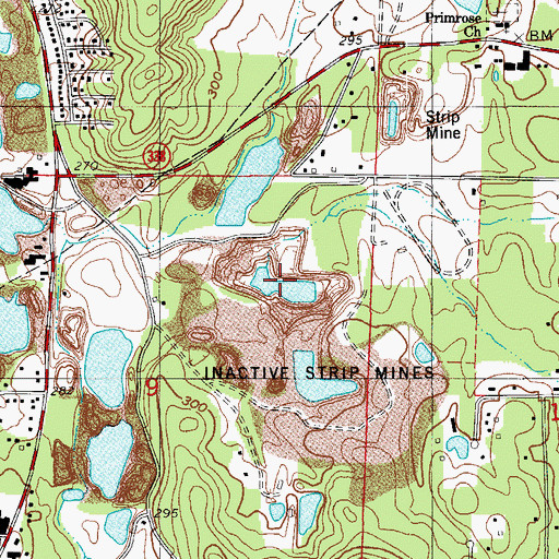 Topographic Map of Old Rauch Mine, AR