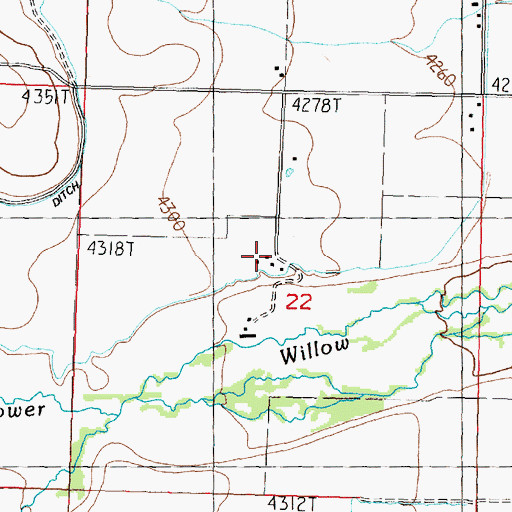 Topographic Map of 10N13W22BDDA01 Well, MT