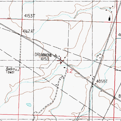 Topographic Map of 10N13W12BDDA01 Well, MT