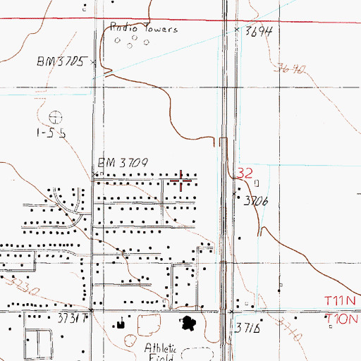 Topographic Map of 11N03W32CABA01 Well, MT