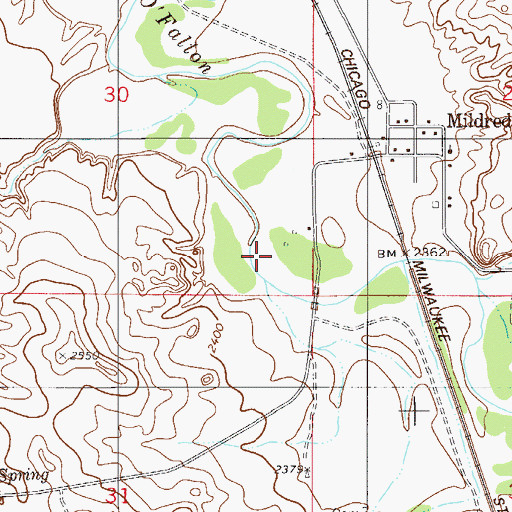 Topographic Map of 11N54E30DD__01 Well, MT