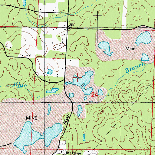 Topographic Map of Ozark 24 Mine, AR