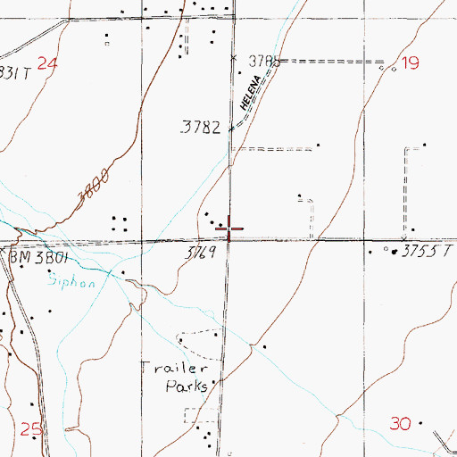 Topographic Map of 11N03W19CCCC01 Well, MT