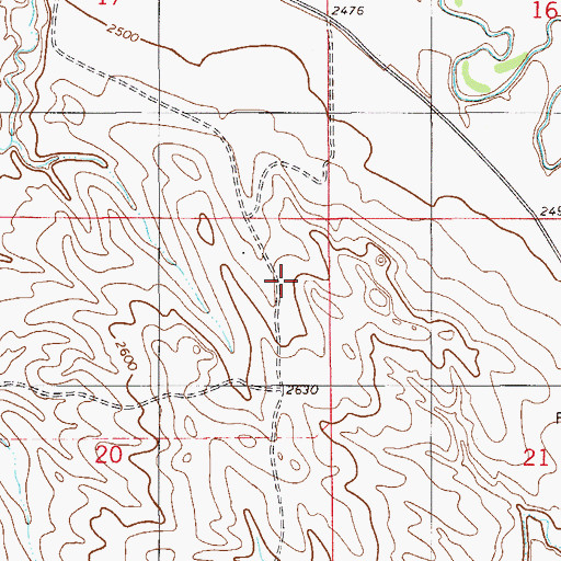 Topographic Map of 11N56E20AA__01 Well, MT